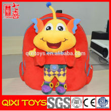 Kids school plush animal backpacks with removable toy